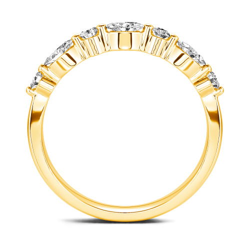 Jeulia 10K/14K/18K Gold Platinum Alternating Round & Marquise Cut Band
