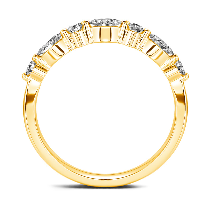 Jeulia Moissanite Cinturino in 10K/14K/18K Oro Platino con Taglio a Marquise e Rotondo Alternato