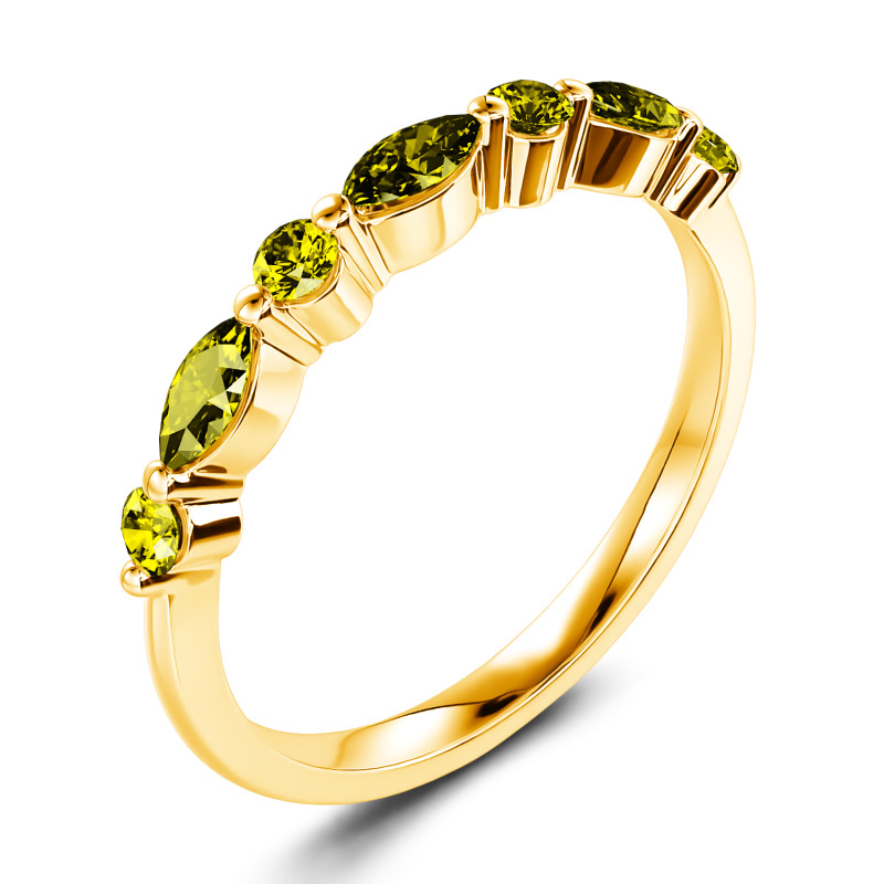 Jeulia 10K/14K/18K Gold Platinum Alternating Round & Marquise Cut Band Jeulia 10K/14K/18K Gold Platinum Alternating Round & Marquise Cut Band