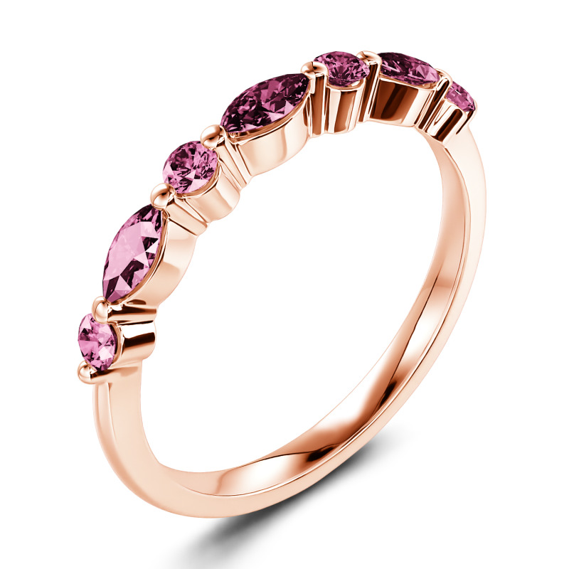 Jeulia Moissanite Cinturino in 10K/14K/18K Oro Platino con Taglio a Marquise e Rotondo Alternato