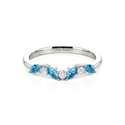 Jeulia "Never Withering Petals" Sterling Silver Women's Band