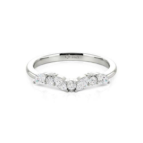 Jeulia "Never Withering Petals" Sterling Silver Women's Band