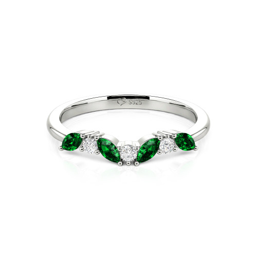 Jeulia "Never Withering Petals" Sterling Silver Women's Band
