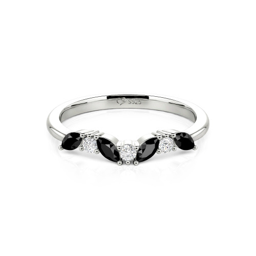 Jeulia "Never Withering Petals" Sterling Silver Women's Band
