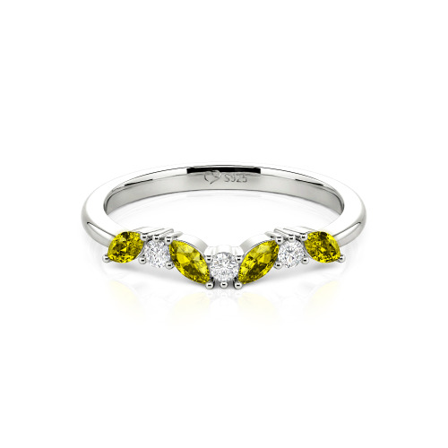 Jeulia "Never Withering Petals" Sterling Silver Women's Band