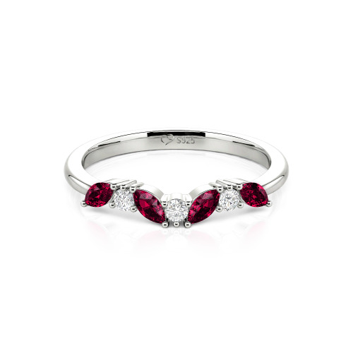 Jeulia "Never Withering Petals" Sterling Silver Women's Band
