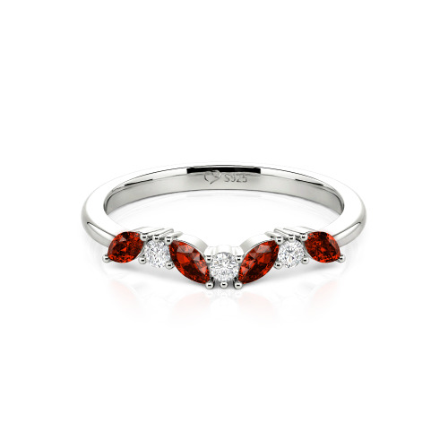 Jeulia "Never Withering Petals" Sterling Silver Women's Band