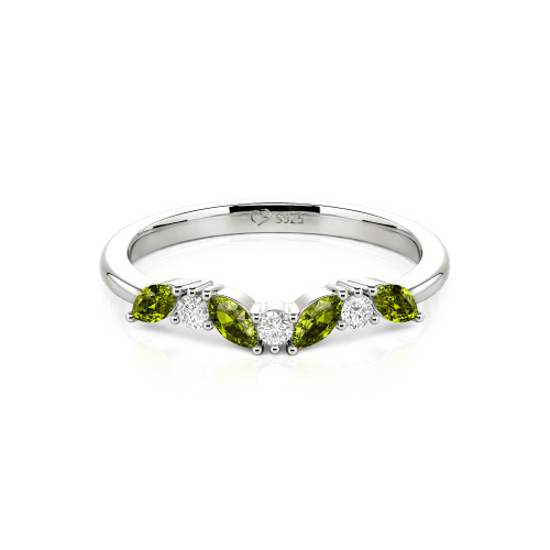 Jeulia "Never Withering Petals" Sterling Silver Women's Band