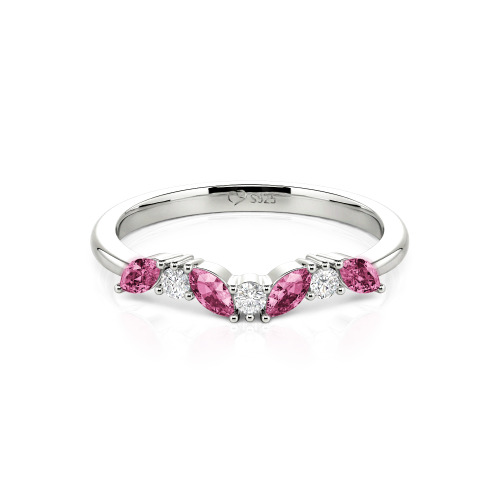 Jeulia "Never Withering Petals" Sterling Silver Women's Band
