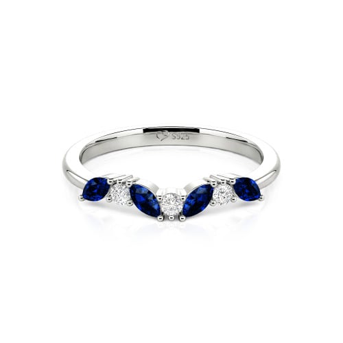 Jeulia "Never Withering Petals" Sterling Silver Women's Band
