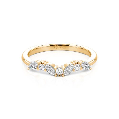 Jeulia "Never Withering Petals" Sterling Silver Women's Band