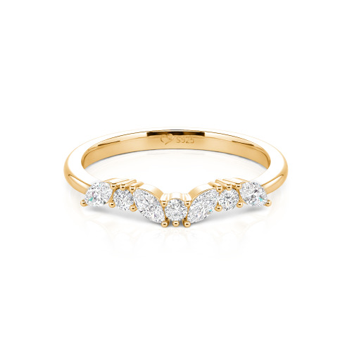 Jeulia "Never Withering Petals" Sterling Silver Women's Band