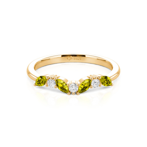 Jeulia "Never Withering Petals" Sterling Silver Women's Band