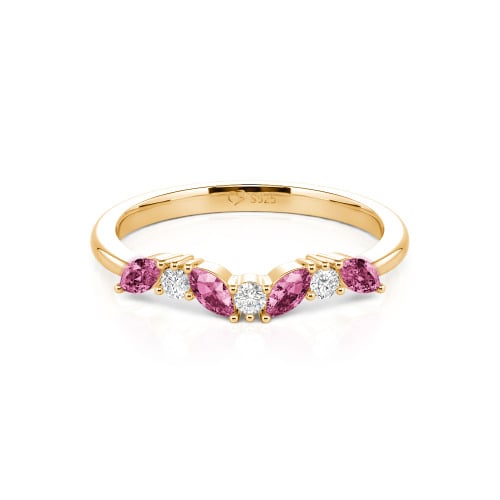 Jeulia "Never Withering Petals" Sterling Silver Women's Band