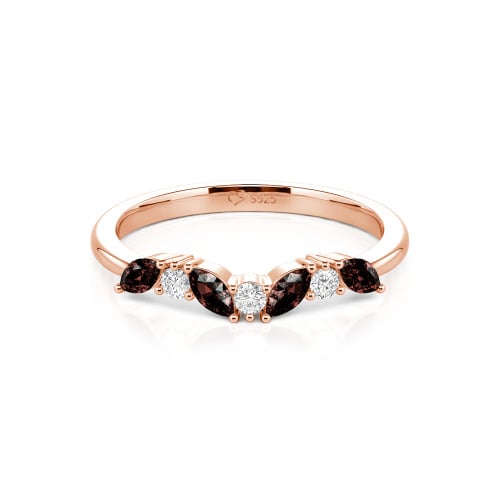 Jeulia "Never Withering Petals" Sterling Silver Women's Band