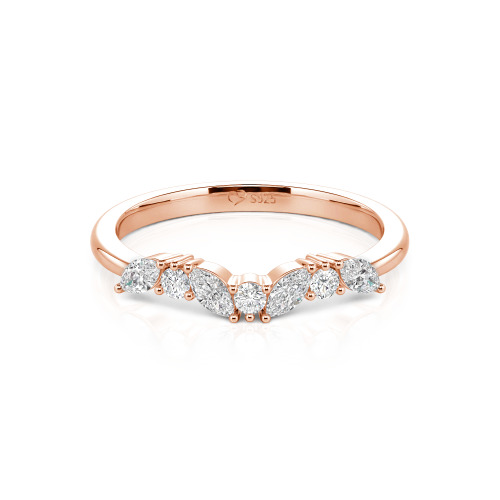 Jeulia "Never Withering Petals" Sterling Silver Women's Band