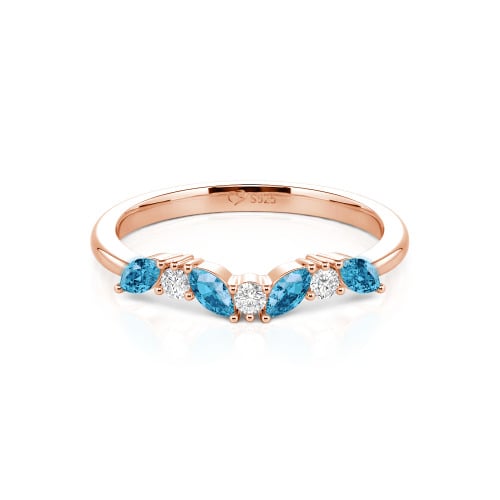 Jeulia "Never Withering Petals" Sterling Silver Women's Band