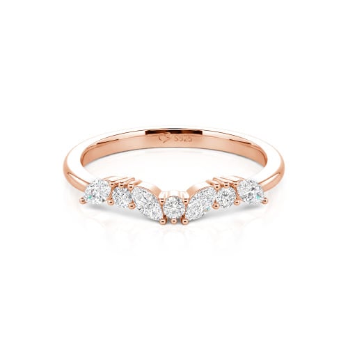 Jeulia "Never Withering Petals" Sterling Silver Women's Band