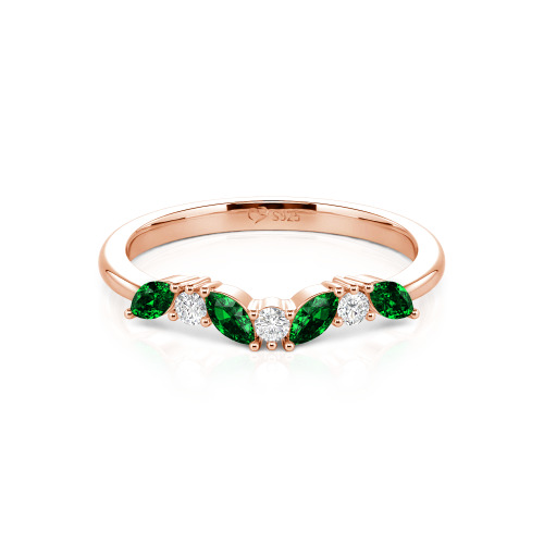 Jeulia "Never Withering Petals" Sterling Silver Women's Band