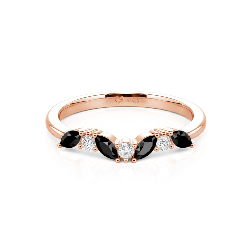 Jeulia "Never Withering Petals" Sterling Silver Women's Band