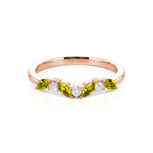 Jeulia "Never Withering Petals" Sterling Silver Women's Band