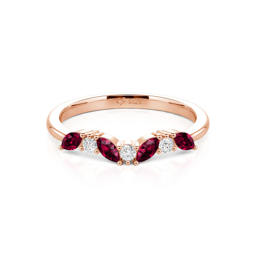 Jeulia "Never Withering Petals" Sterling Silver Women's Band