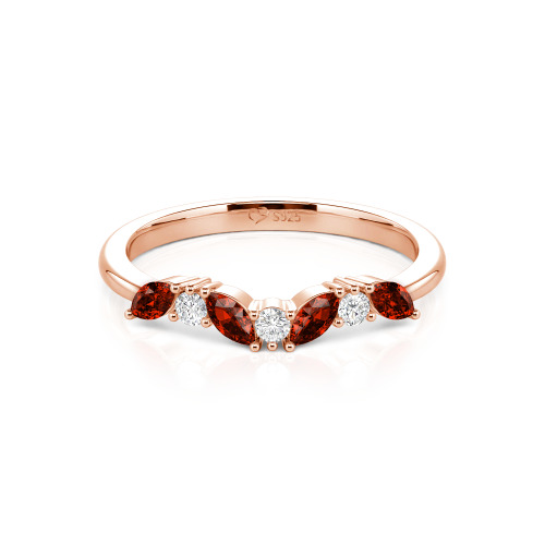 Jeulia "Never Withering Petals" Sterling Silver Women's Band