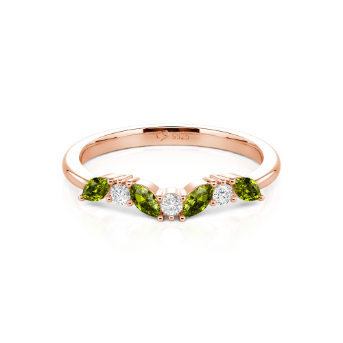 Jeulia "Never Withering Petals" Sterling Silver Women's Band