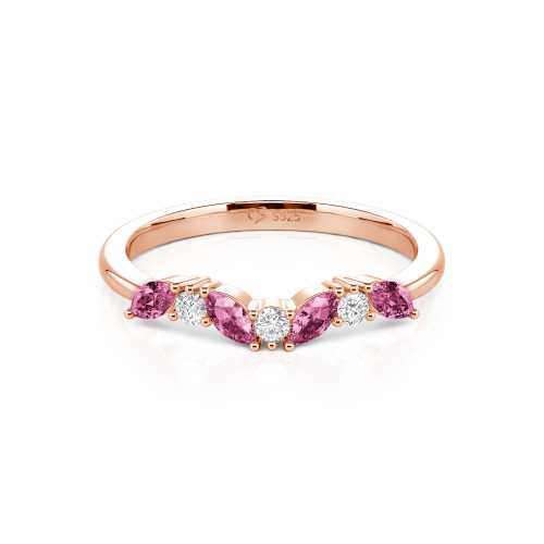 Jeulia "Never Withering Petals" Sterling Silver Women's Band