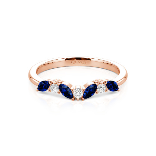 Jeulia "Never Withering Petals" Sterling Silver Women's Band