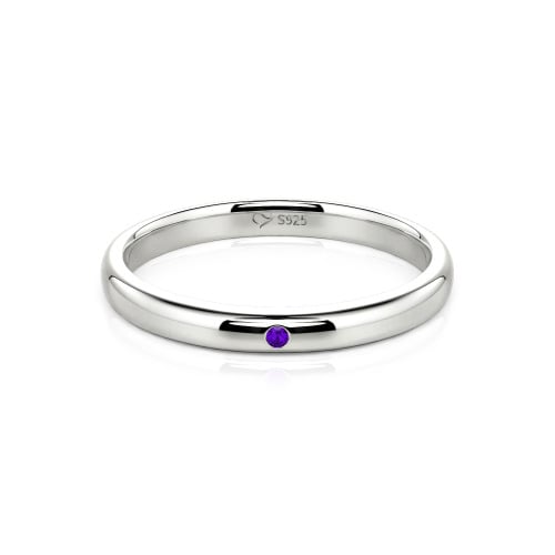 Jeulia Round Cut Sterling Silver Classic Band