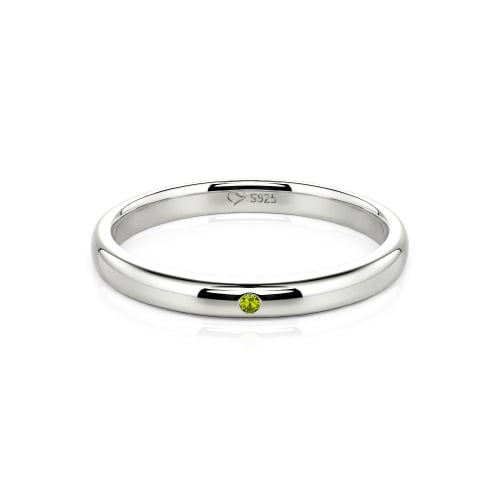Jeulia Round Cut Sterling Silver Classic Band