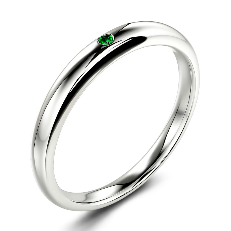 Jeulia Bague classique Coupe Ronde Argent Sterling