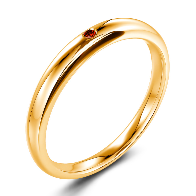 Jeulia Anillo clásico de corte redondo de plata de ley