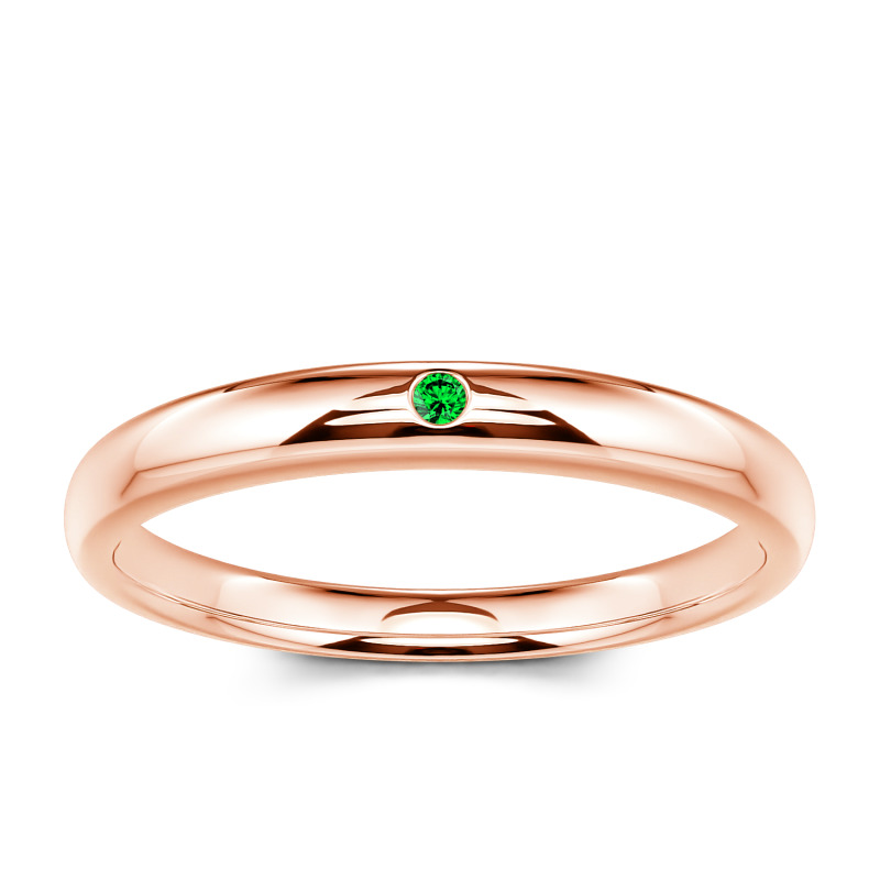 Simple Emerald Ring with Rose Gold Design