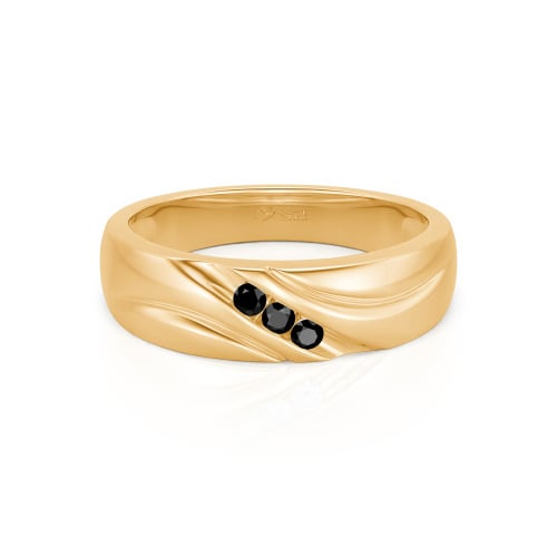 Jeulia Round Cut Three Stone Sterling Silver Men's Band