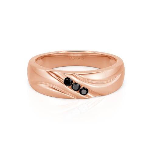 Jeulia Round Cut Three Stone Sterling Silver Men's Band