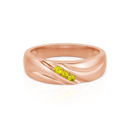 Jeulia Round Cut Three Stone Sterling Silver Men's Band
