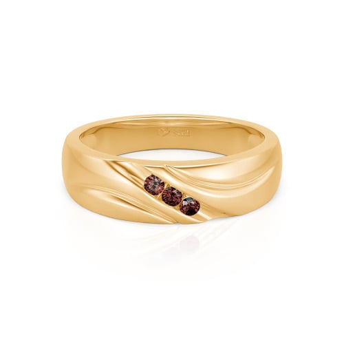 Jeulia Round Cut Three Stone Men's Band