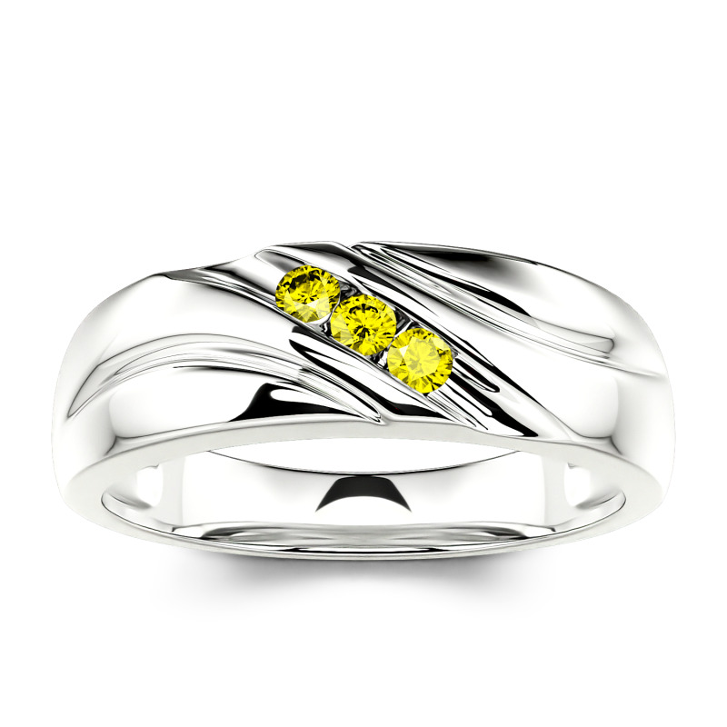 Jeulia Anillo 10K/14K/18K oro para hombre con corte redondo