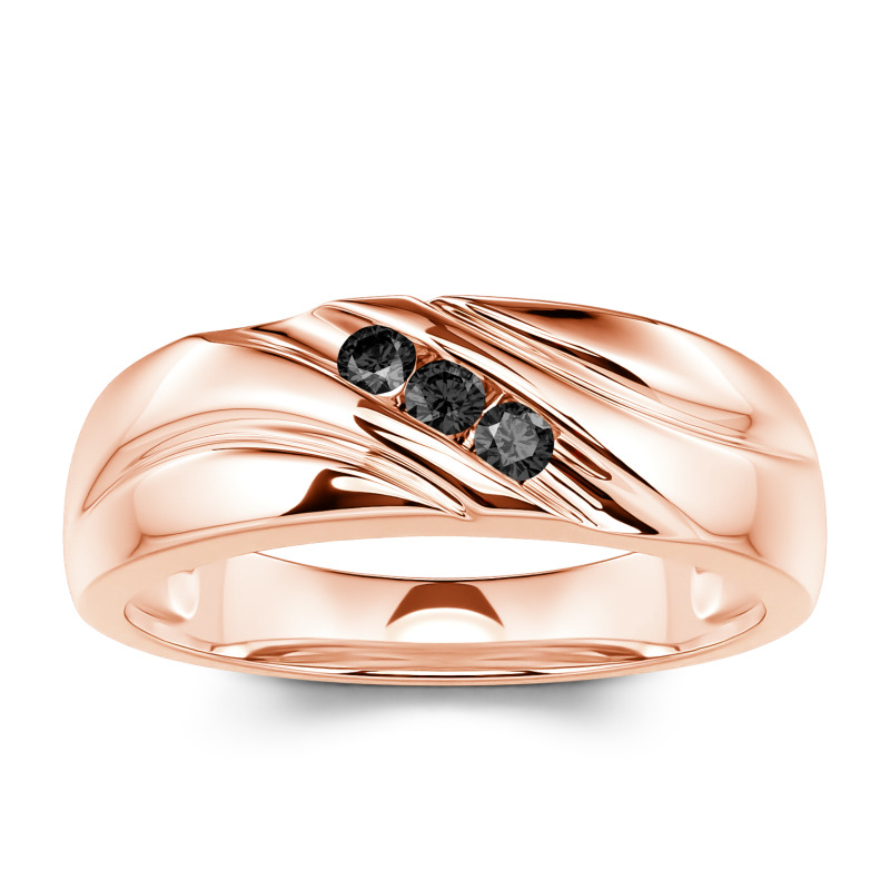 Jeulia Anillo 10K/14K/18K oro para hombre con corte redondo