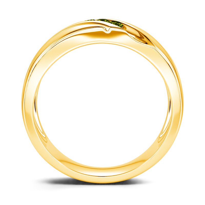 Jeulia 10K/14K/18K Or Platine Moissanite Coupe Ronde Trois Pierres Bague pour Homme