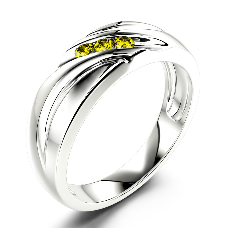 Jeulia Anillo 10K/14K/18K oro para hombre con corte redondo