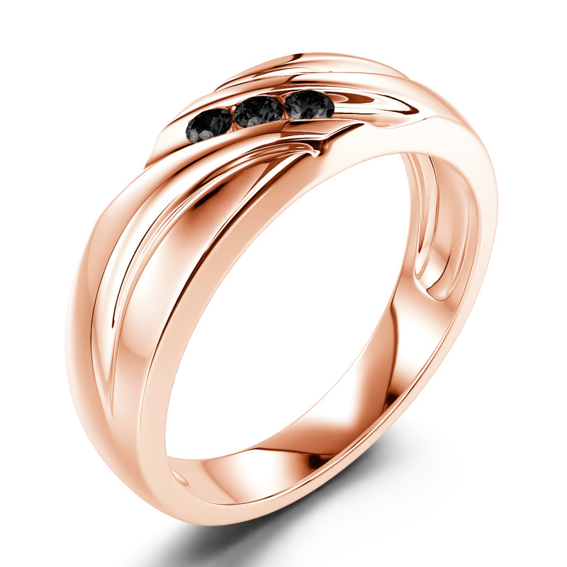 Jeulia Anillo 10K/14K/18K oro para hombre con corte redondo