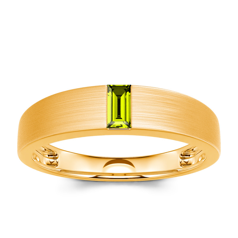 Jeulia Emerald Cut Sterling Silver Men's Classic Band