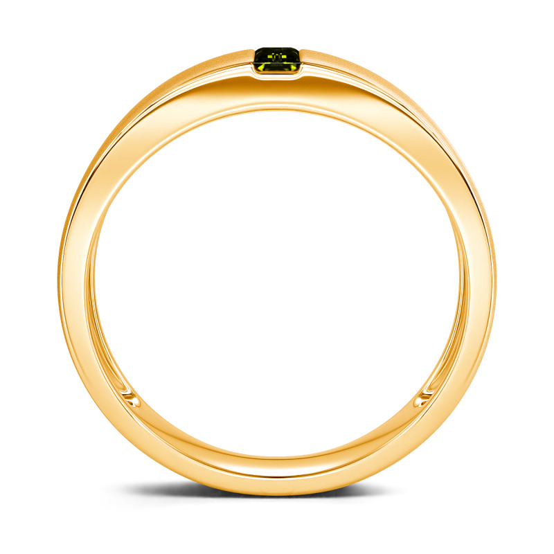 Jeulia Emerald Cut Sterling Silver Men's Classic Band