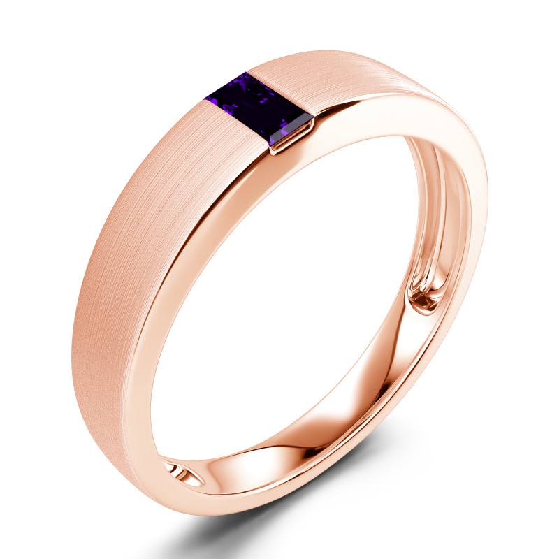 Jeulia Smaragdschliff Sterling Silber Herren Bandring klassisch