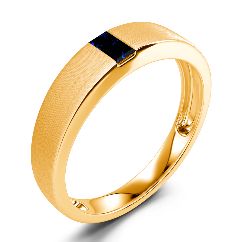 Jeulia Coupe Alliance pour homme classique Émeraude Argent Sterling