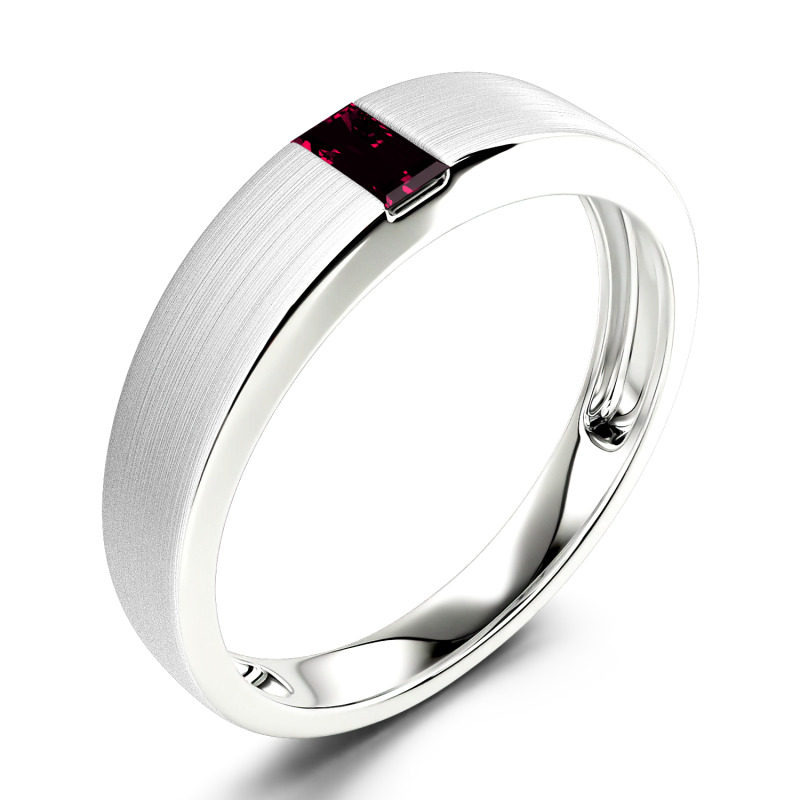 Jeulia Smaragdslipad Classic-ring i sterlingsilver för herr