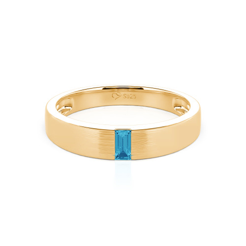 Jeulia Emerald Cut Men's Classic Band